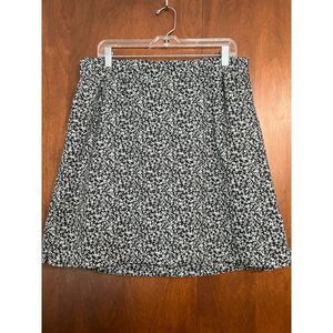 J Jill Fit Performance Knit Black Floral Tennis Skort Skirt XL Tall